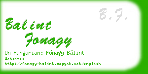 balint fonagy business card